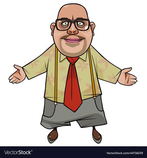 fat guy with glasses cartoon